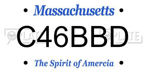 C46BBD Massachusetts License Plate