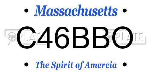C46BBO Massachusetts License Plate