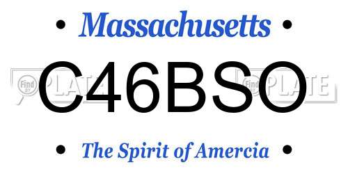 C46BSO Massachusetts License Plate