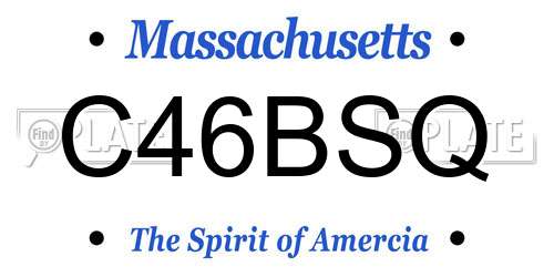 C46BSQ Massachusetts License Plate
