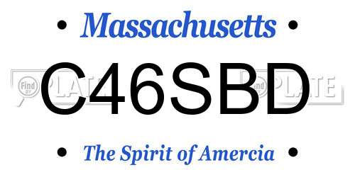 C46SBD Massachusetts License Plate