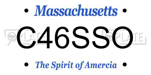 C46SSO Massachusetts License Plate