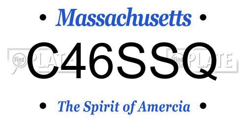 C46SSQ Massachusetts License Plate