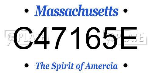 C47165E Massachusetts License Plate