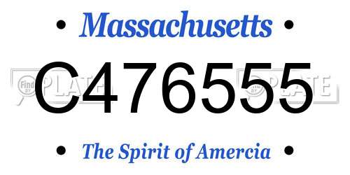 C476555 Massachusetts License Plate