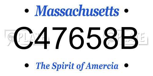C47658B Massachusetts License Plate