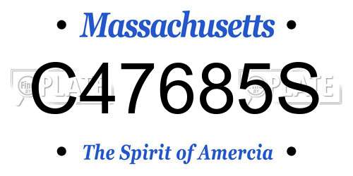 C47685S Massachusetts License Plate