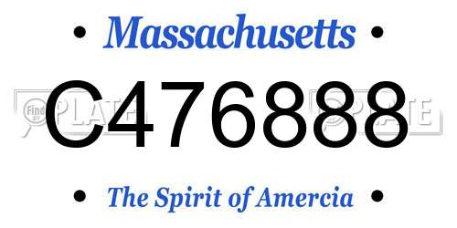 C476888 Massachusetts License Plate