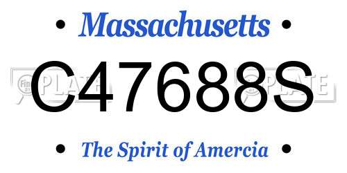 C47688S Massachusetts License Plate