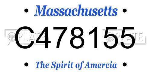 C478155 Massachusetts License Plate
