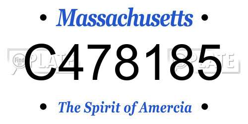 C478185 Massachusetts License Plate