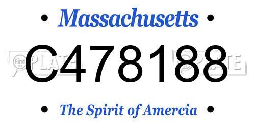C478188 Massachusetts License Plate