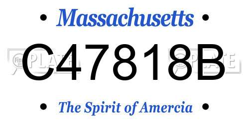 C47818B Massachusetts License Plate
