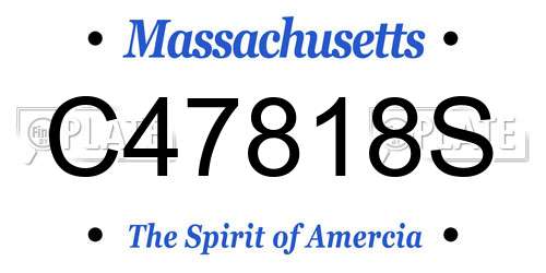 C47818S Massachusetts License Plate