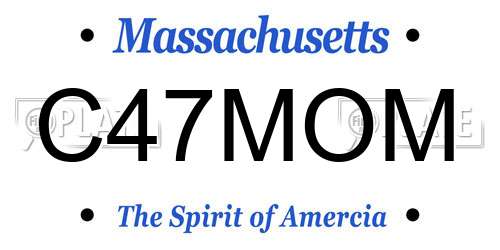 C47MOM Massachusetts License Plate