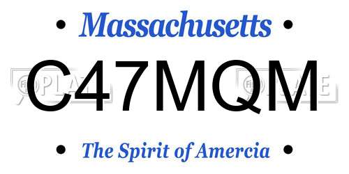 C47MQM Massachusetts License Plate