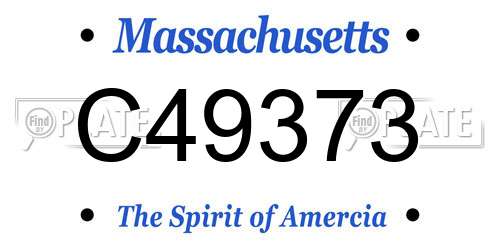 C49373 Massachusetts License Plate