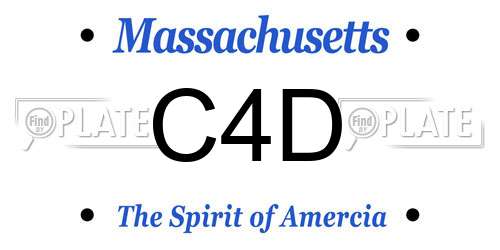 C4D Massachusetts License Plate