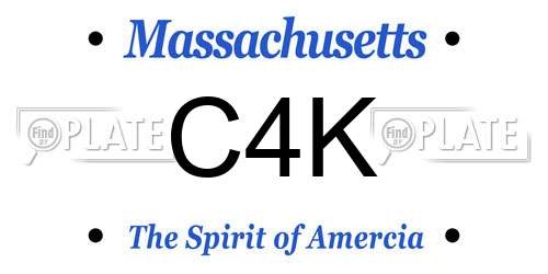 C4K Massachusetts License Plate