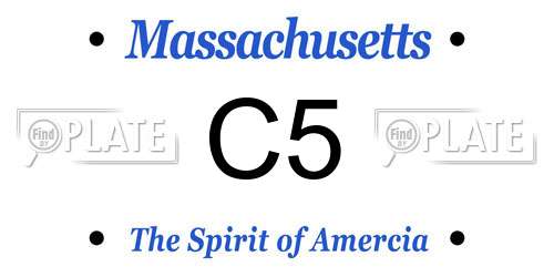 C5 Massachusetts License Plate