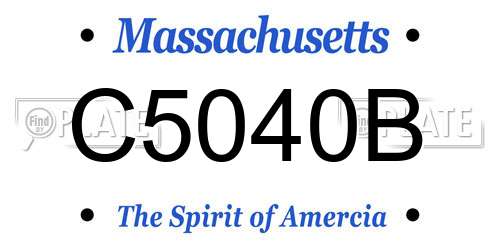 C5040B Massachusetts License Plate