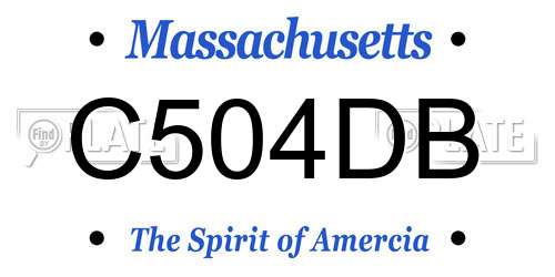 C504DB Massachusetts License Plate