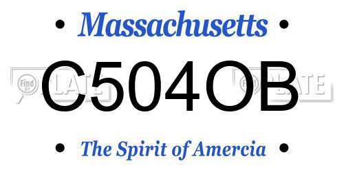 C504OB Massachusetts License Plate