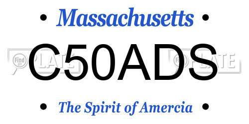 C50ADS Massachusetts License Plate