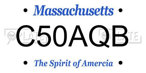 C50AQB Massachusetts License Plate