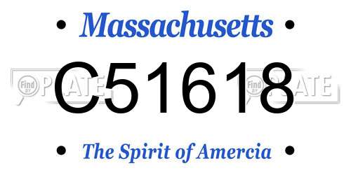 C51618 Massachusetts License Plate