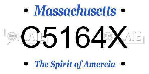 C5164X Massachusetts License Plate