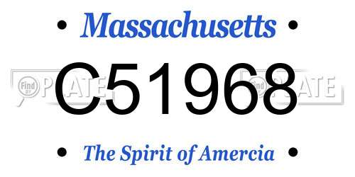 C51968 Massachusetts License Plate