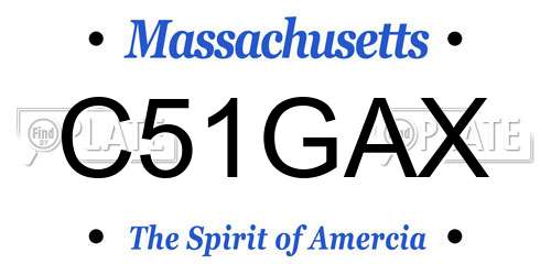 C51GAX Massachusetts License Plate