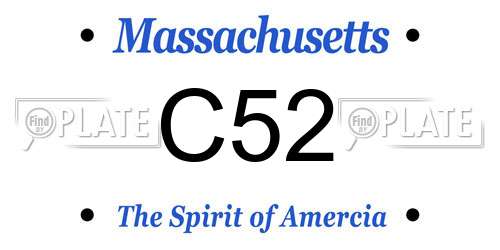 C52 Massachusetts License Plate