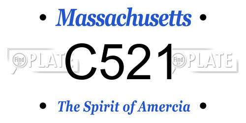 C521 Massachusetts License Plate