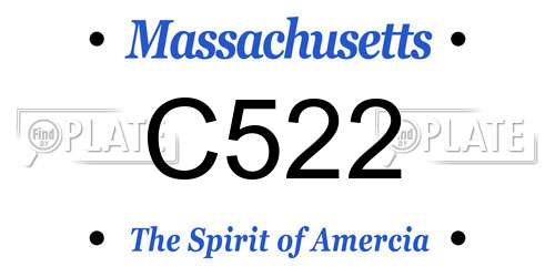 C522 Massachusetts License Plate