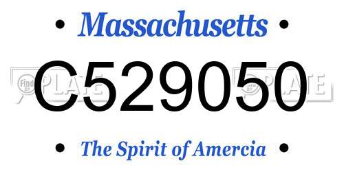 C529050 Massachusetts License Plate
