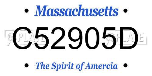 C52905D Massachusetts License Plate
