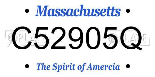 C52905Q Massachusetts License Plate