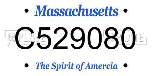 C529080 Massachusetts License Plate