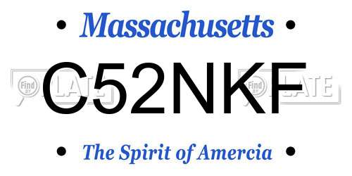 C52NKF Massachusetts License Plate