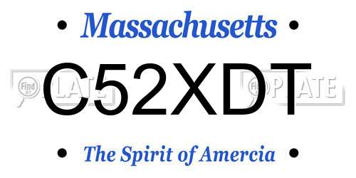 C52XDT Massachusetts License Plate