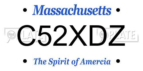 C52XDZ Massachusetts License Plate