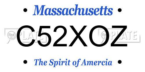 C52XOZ Massachusetts License Plate