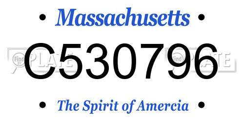 C530796 Massachusetts License Plate