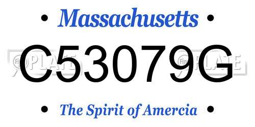 C53079G Massachusetts License Plate
