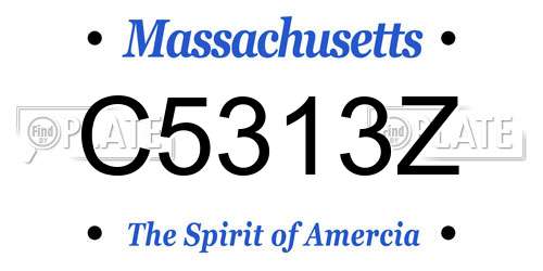 C5313Z Massachusetts License Plate