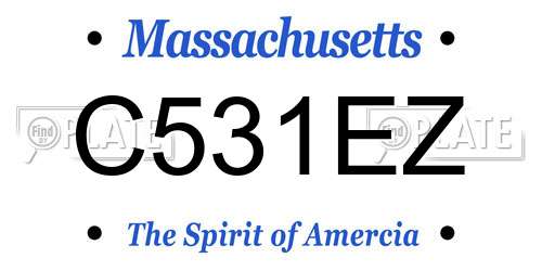 C531EZ Massachusetts License Plate