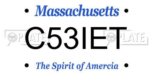 C53IET Massachusetts License Plate