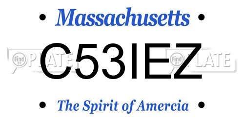 C53IEZ Massachusetts License Plate